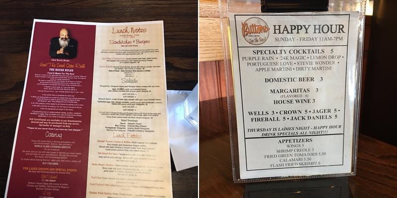 Buttons Restaurant Menu