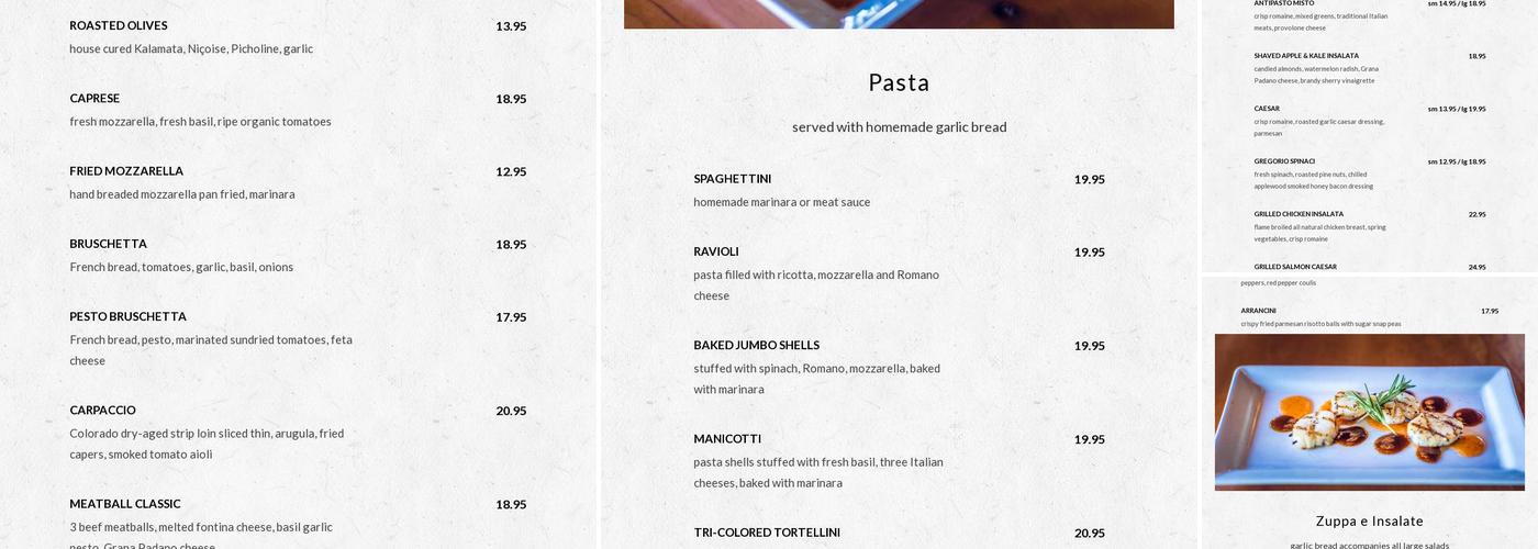 Carelli's Menu