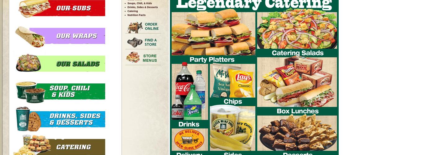 Silver Mine Subs Menu