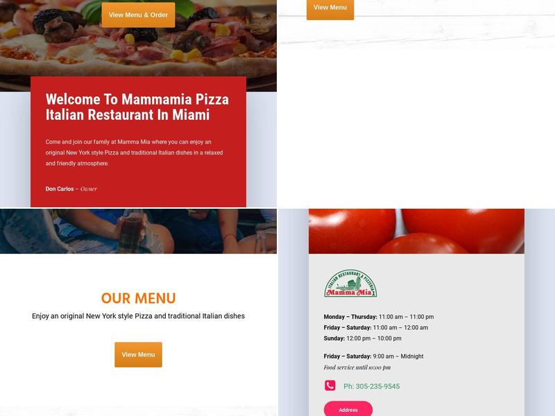 Mamma Mia Pizzeria Menu