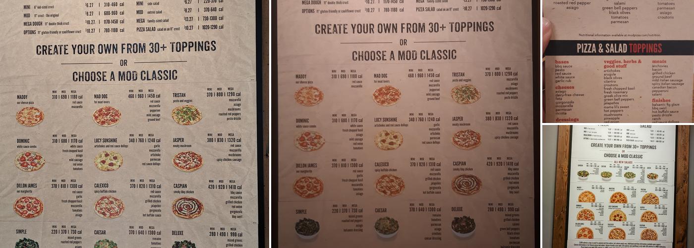 MOD Pizza Menu