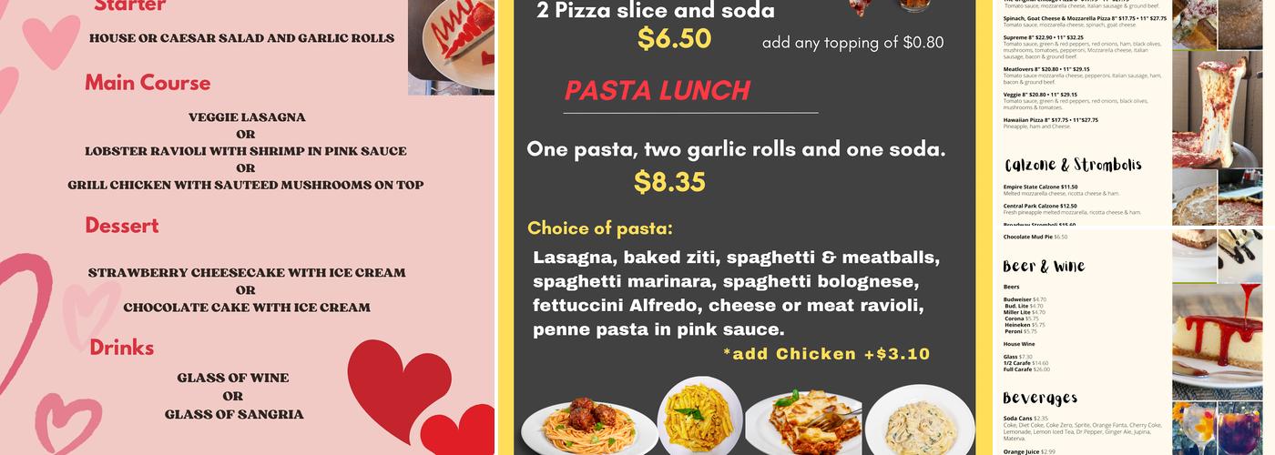 Manhattan Chicago Pizzeria Kendall Menu