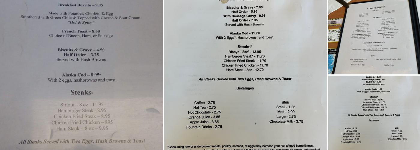 Barnstormer Restaurant Menu