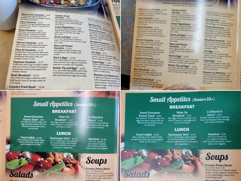 Jem's Cafe La Salle Menu