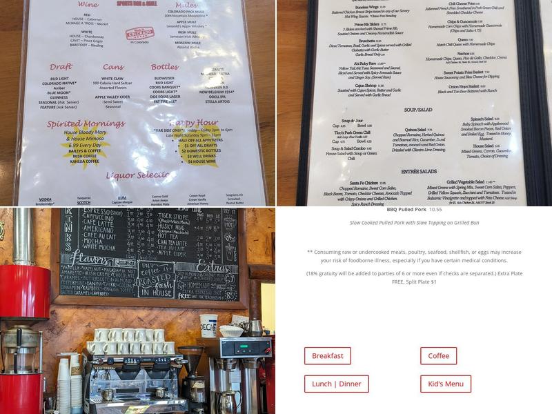 Canon City MUGS Menu