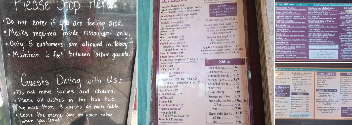 Coyote's Coffee Den Menu