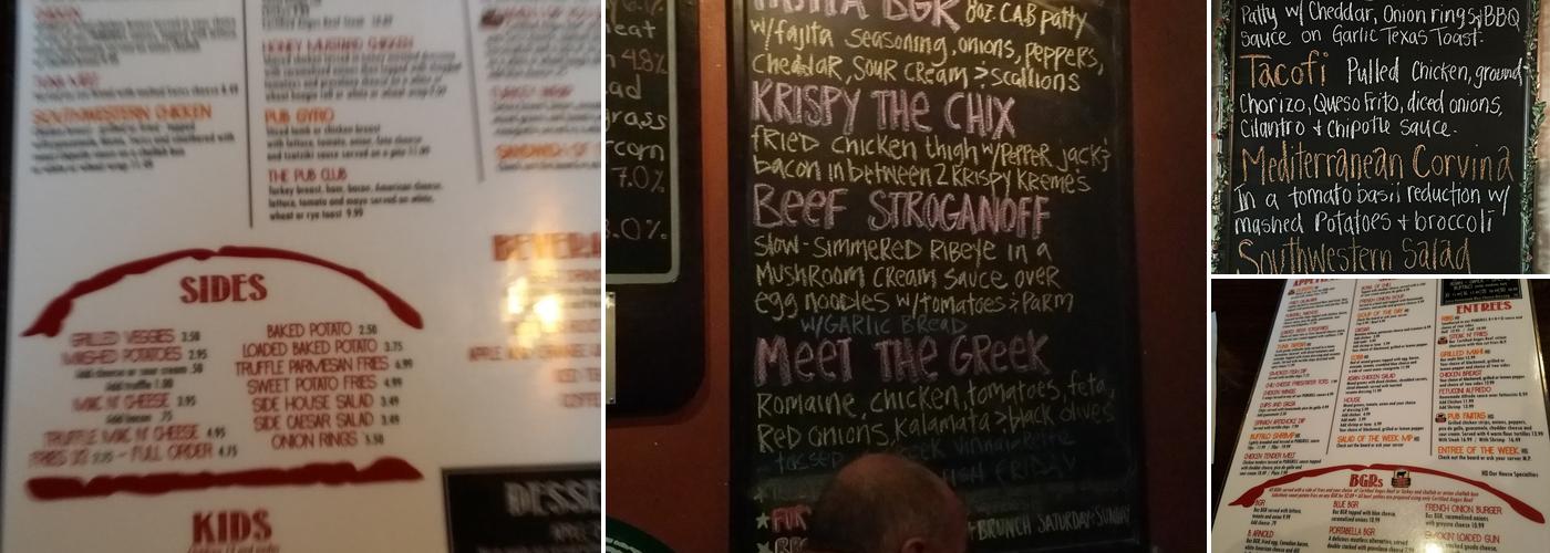 Pubgrill Menu