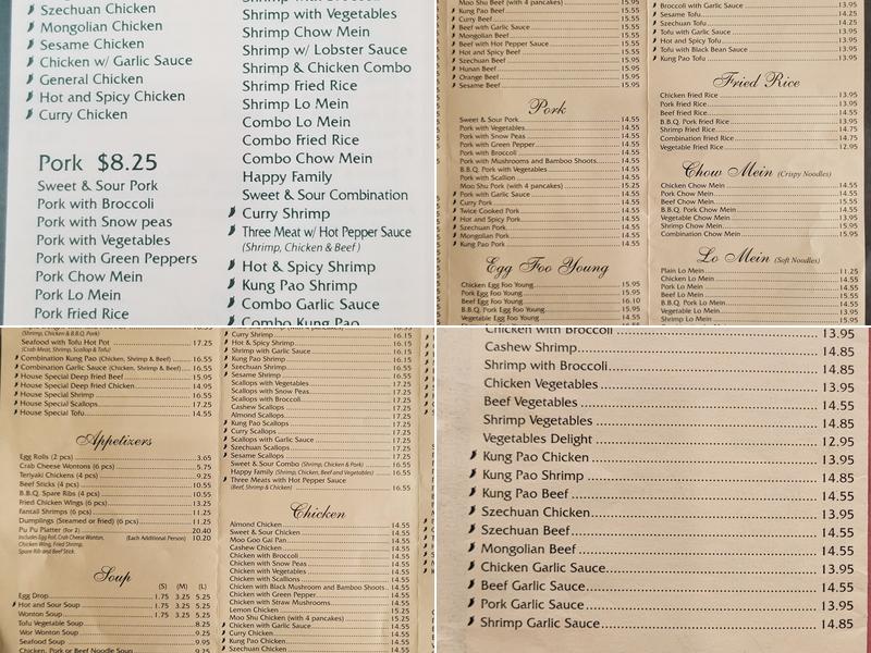 China Garden Restaurant Menu