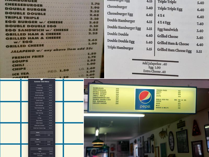 Owl Cigar Store Menu