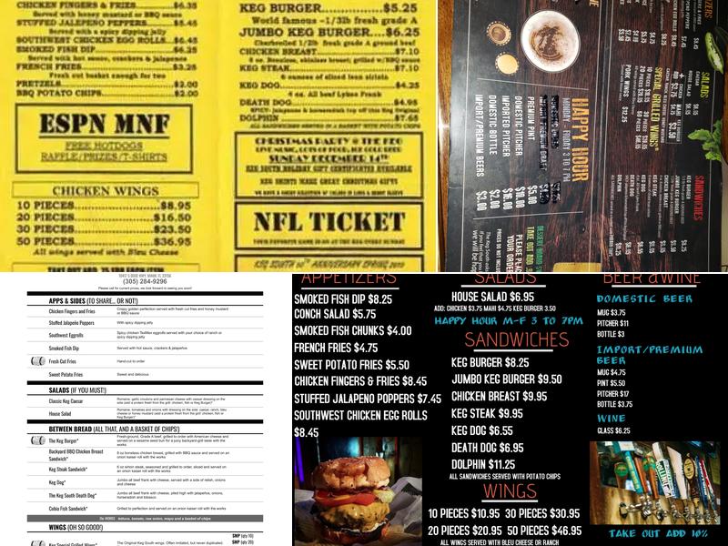 Keg South Pinecrest Menu