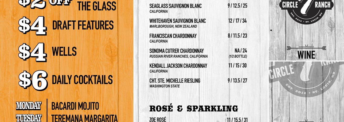 Circle 7 Ranch Menu