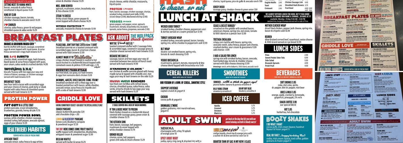 Shack Breakfast & Lunch Menu