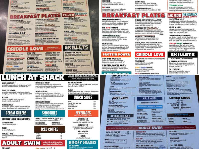 Shack Breakfast & Lunch Menu