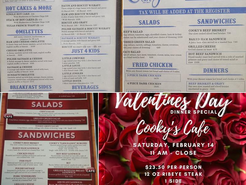 Cooky's Cafe Menu