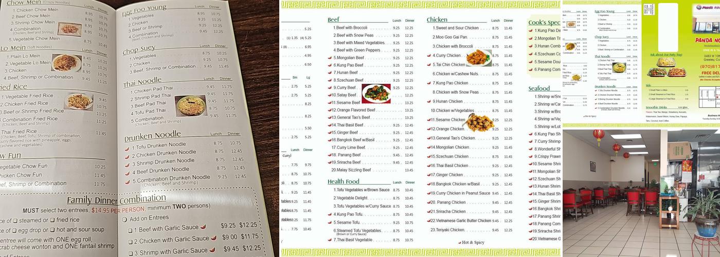 Panda Noodles Menu