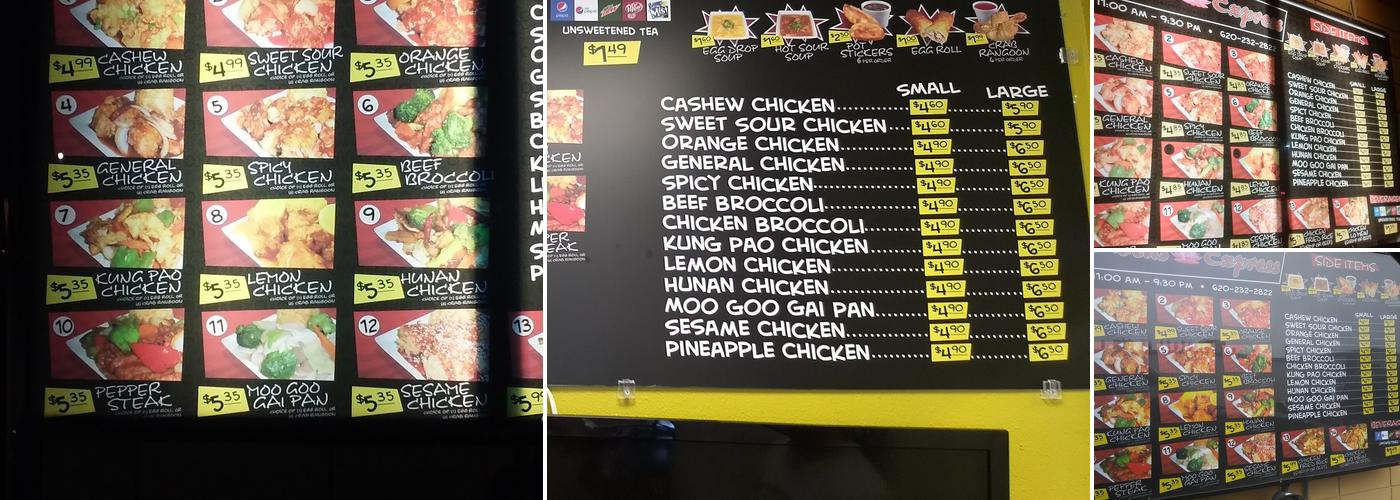 Lotus Express Menu