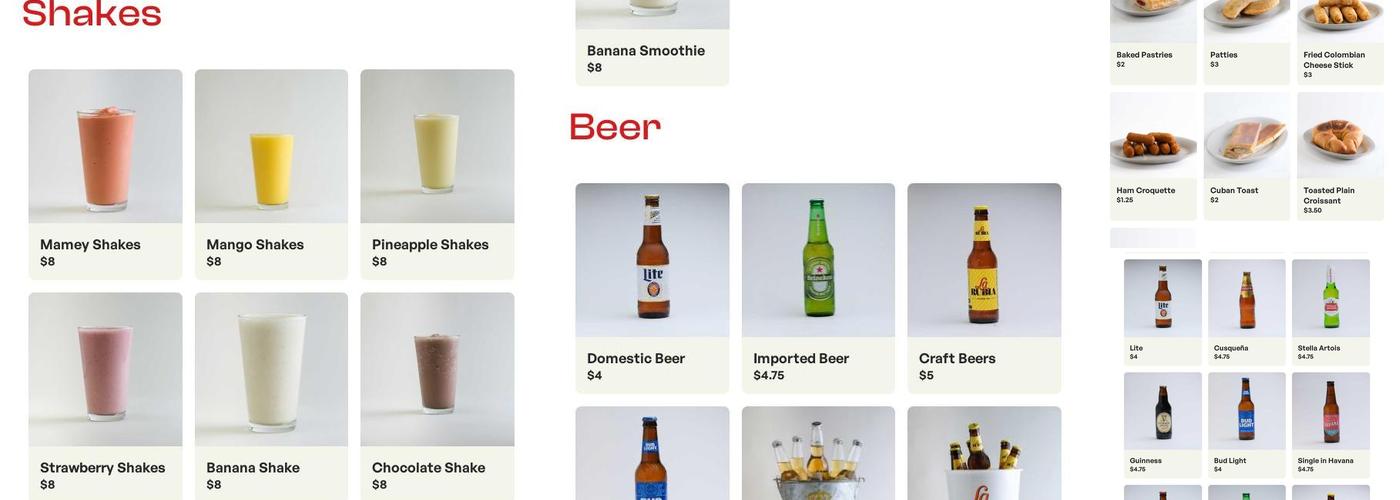 Manolo & Rene Grill Menu