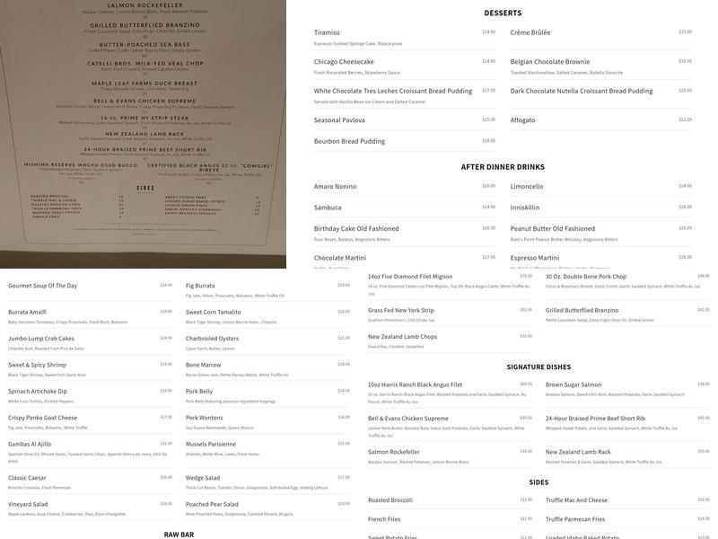 Chef Adrianne's Vineyard Restaurant and Bar Menu