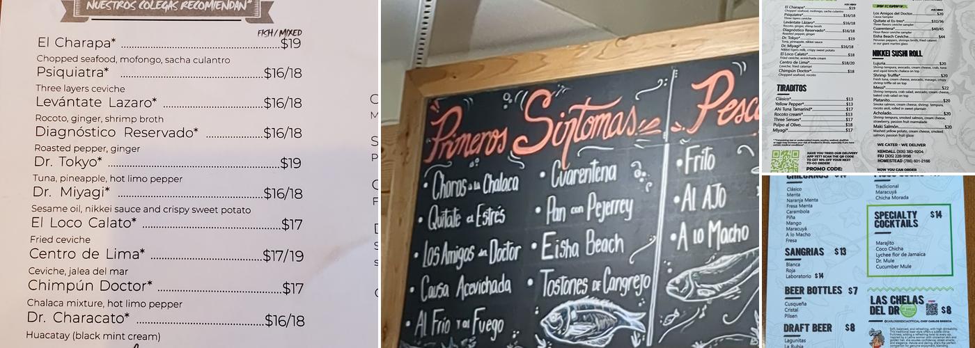 Dr Limon Ceviche Bar - Kendall Menu