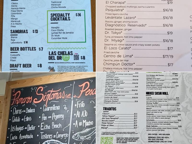 Dr Limon Ceviche Bar - Kendall Menu