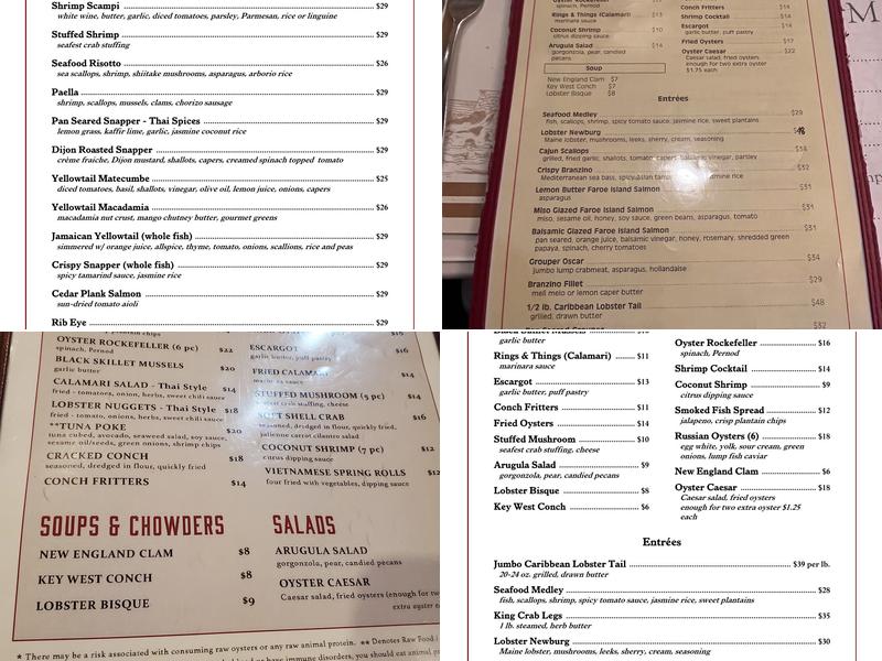 Captain's Tavern Restaurant Menu