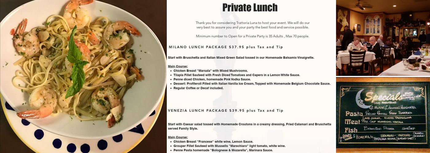 Trattoria Luna Menu