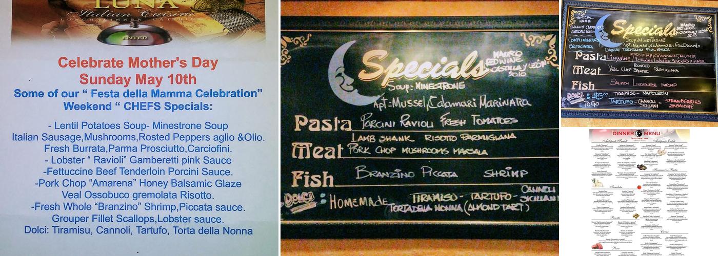 Trattoria Luna Menu