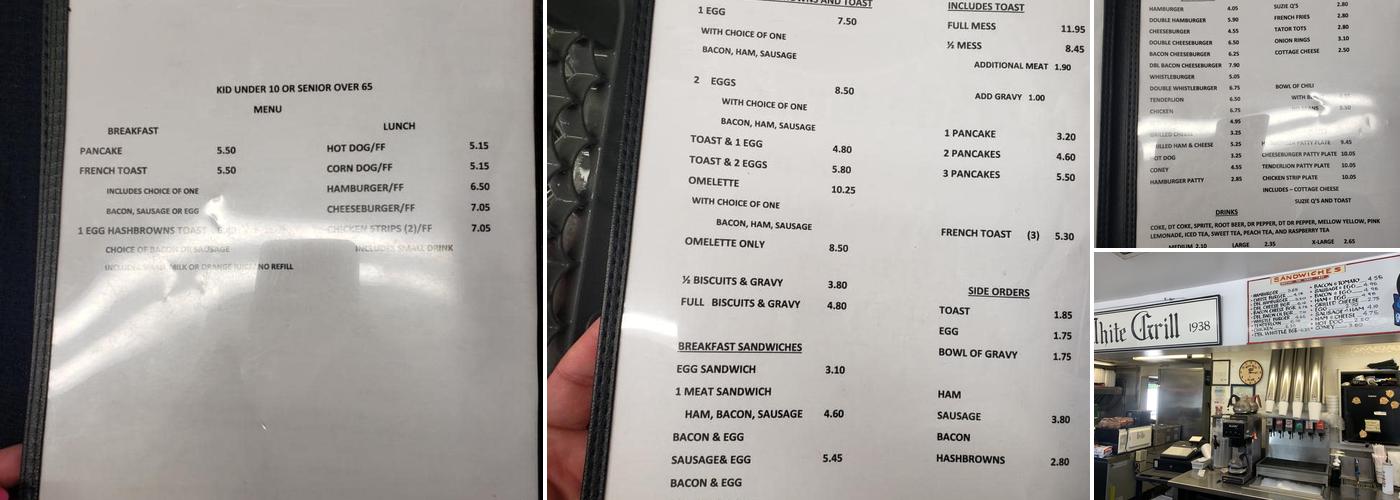 White Grill Menu