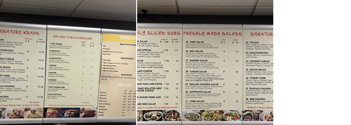 Dadeland Cafe Menu