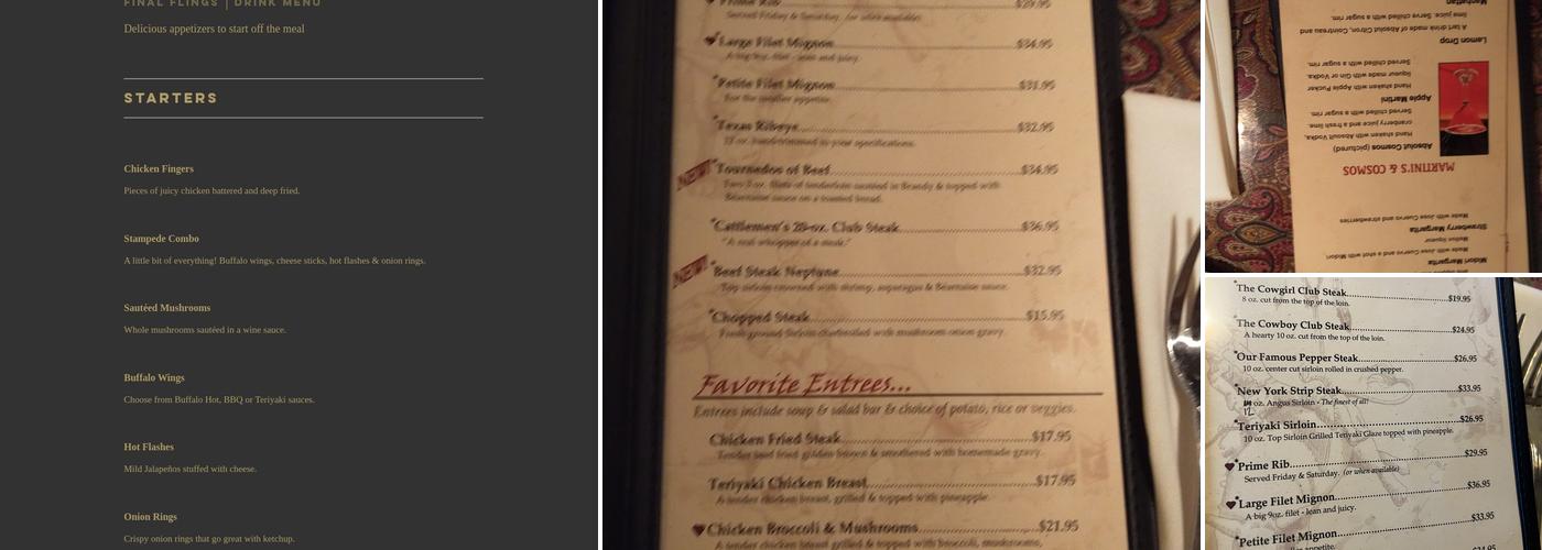Cattlemen's Steak House & Saloon Menu