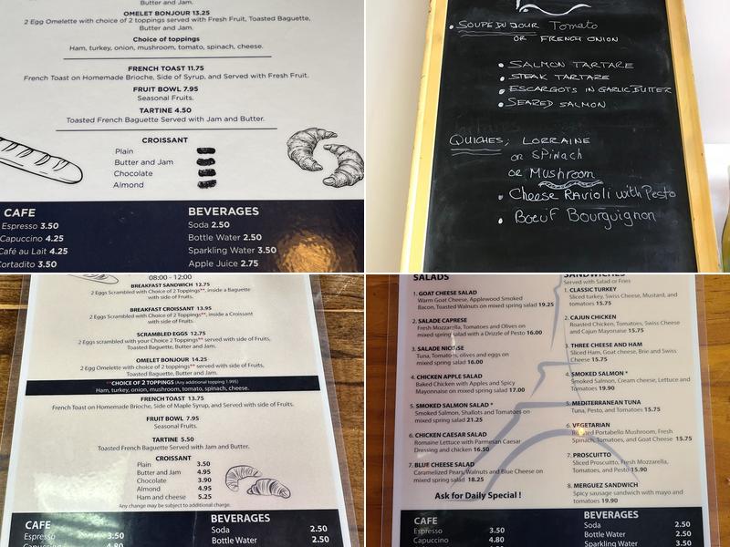 Cafe Bonjour Menu