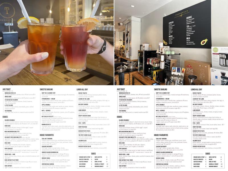 Threefold Cafe Menu