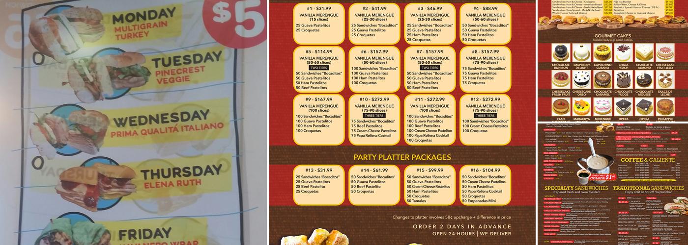 Pinecrest Bakery - South Miami Menu