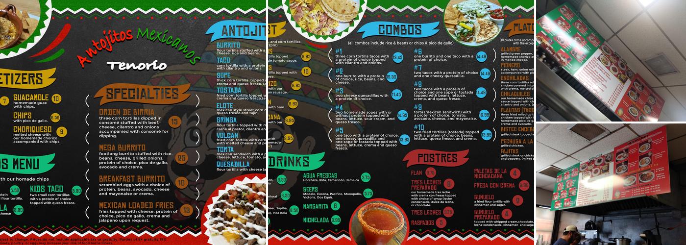 Antojitos Mexicanos Tenorio Menu