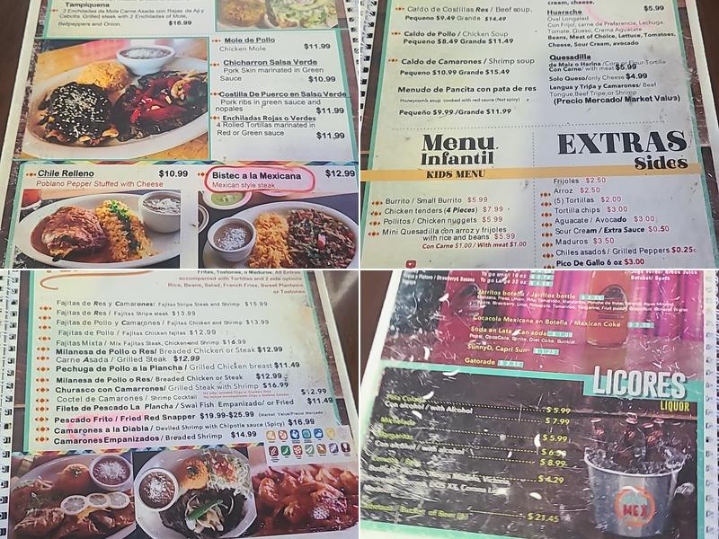 MAYAMEX RESTAURANT Menu
