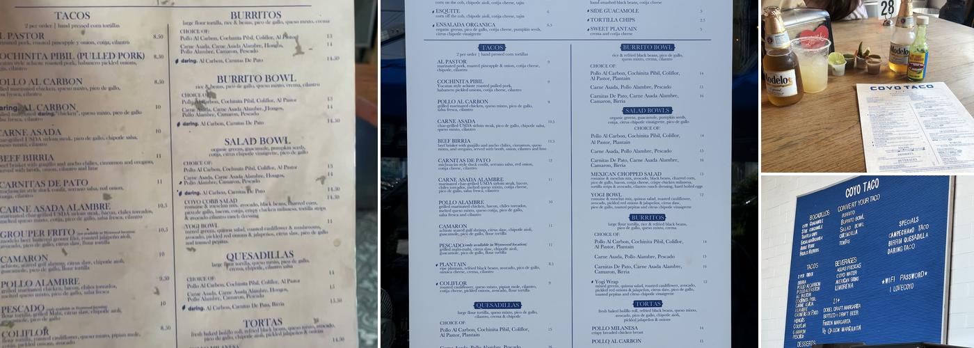 Coyo Taco Menu
