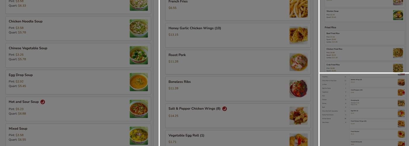 China Mei Chinese Restaurant Menu