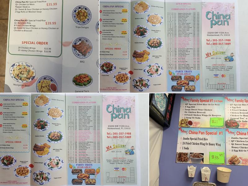 China Pan Menu