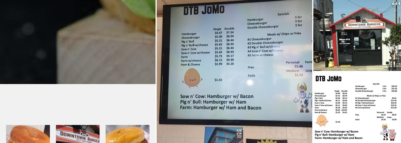 Downtown Burgers Menu