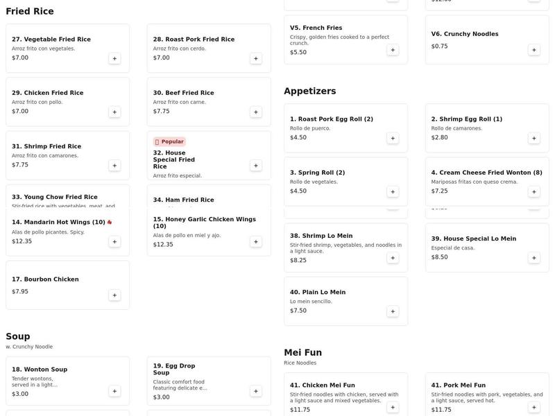 Peter's Kitchen Menu