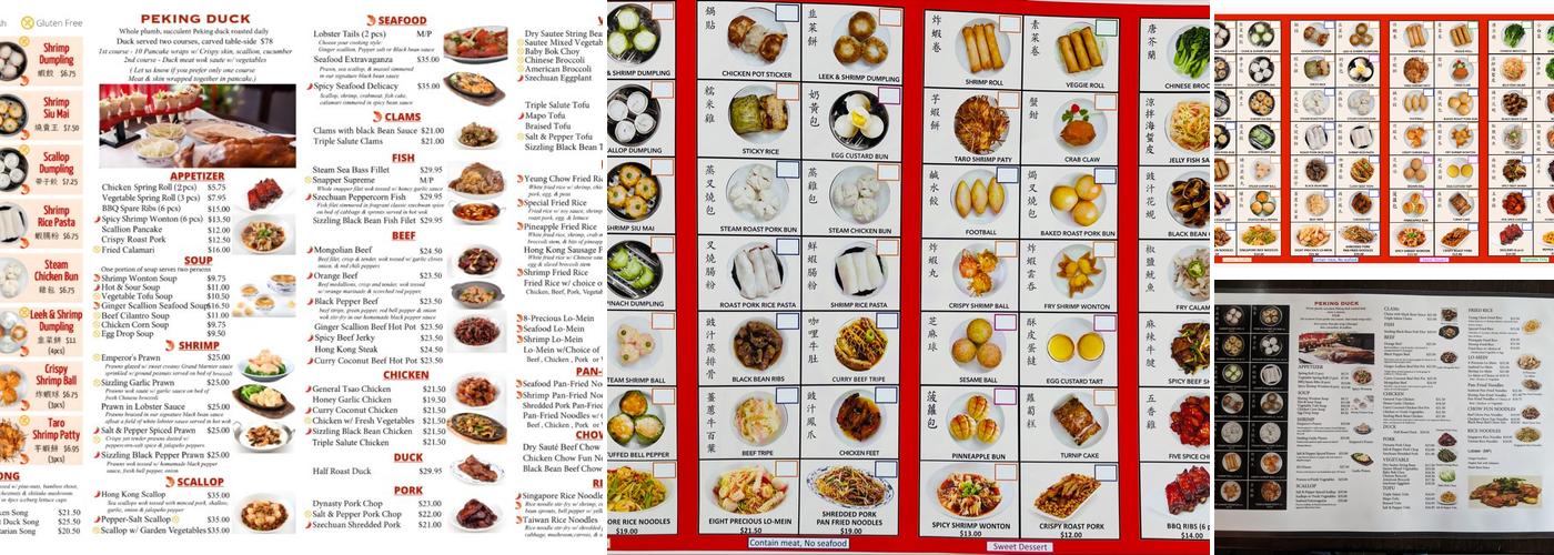 Tropical Chinese Restaurant Menu