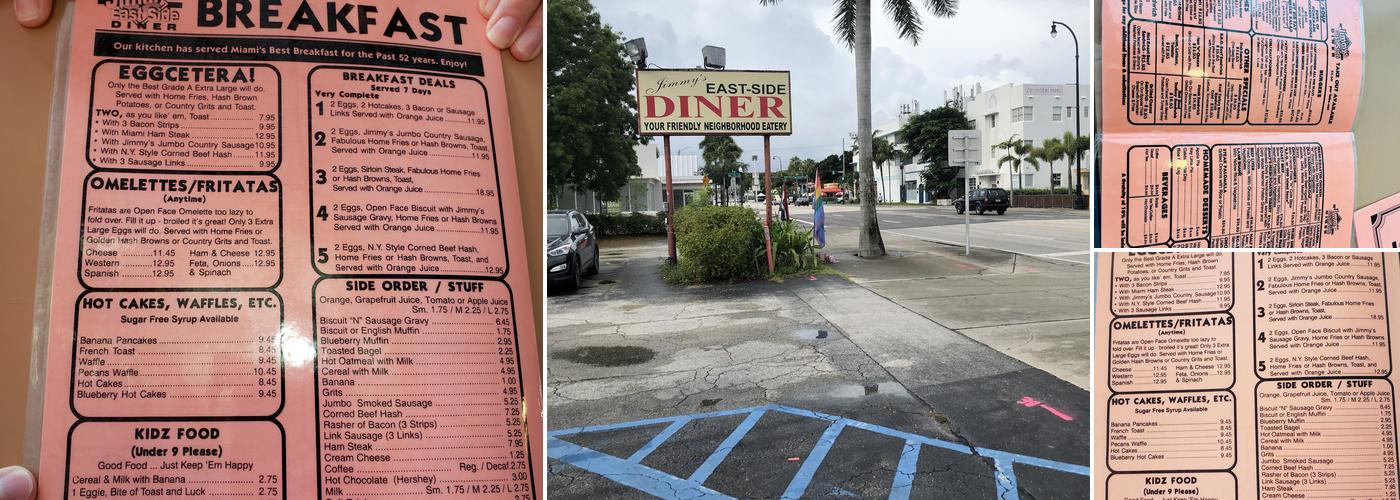 Jimmy's Eastside Diner Menu