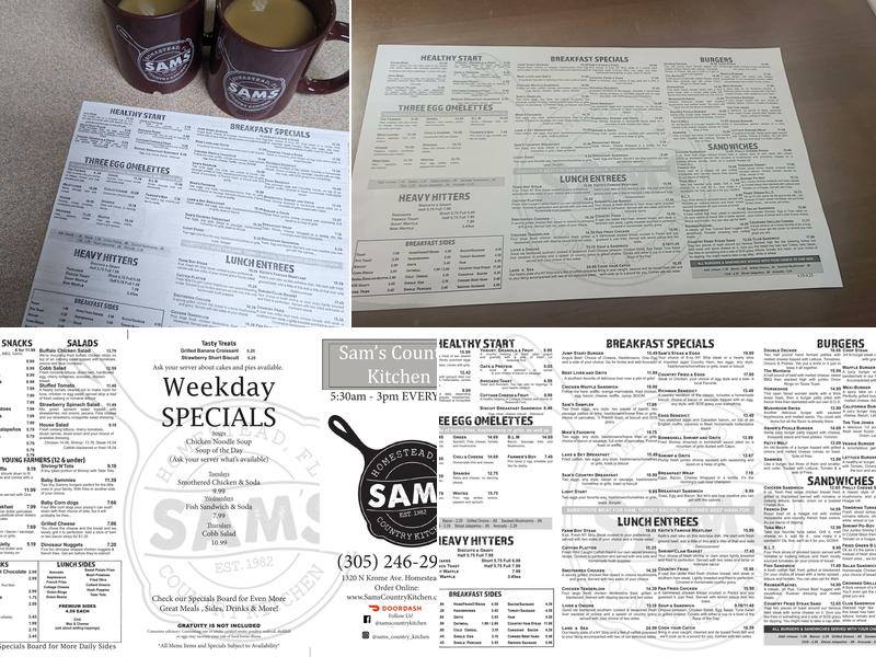 Sam's Country Kitchen Menu