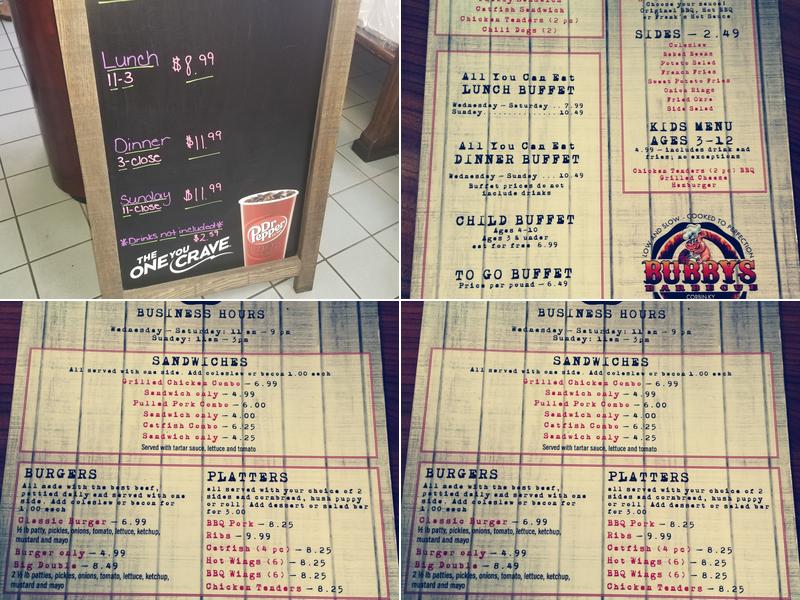 Bubby's BBQ Menu