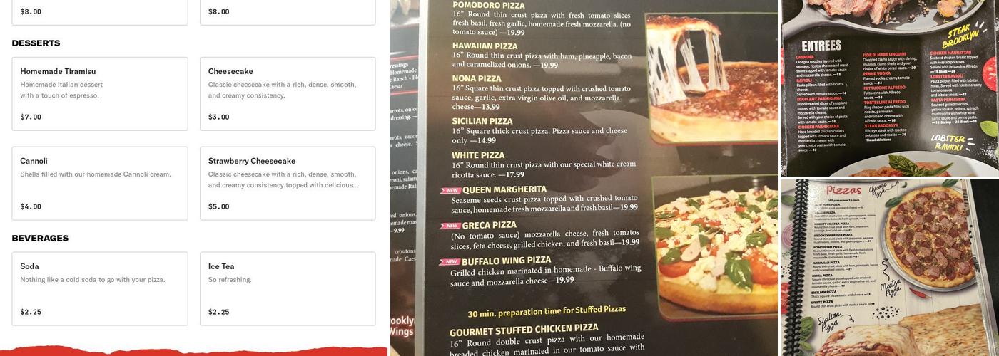Brooklyn brothers pizzeria Menu