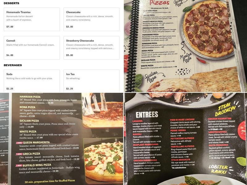 Brooklyn brothers pizzeria Menu