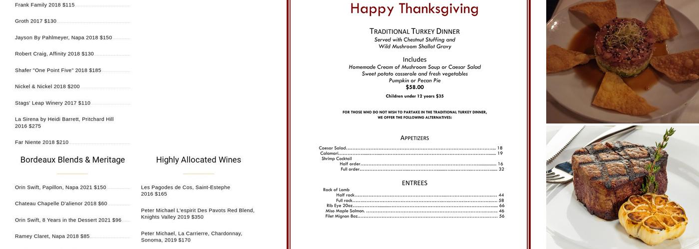 Christy's Restaurant Menu