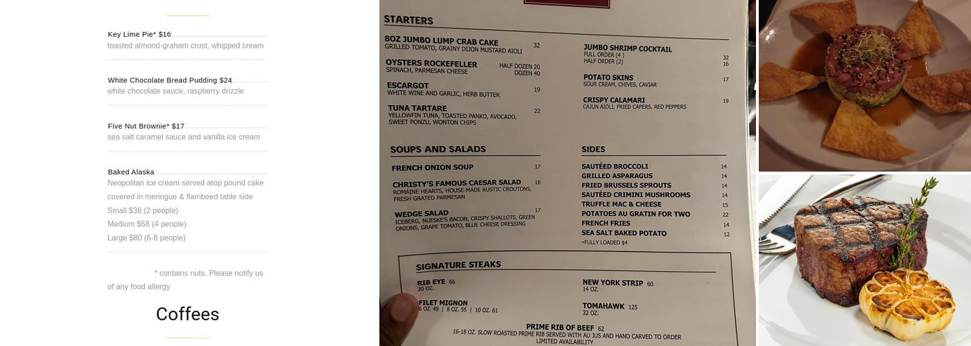 Christy's Restaurant Menu