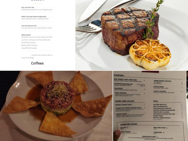 Christy's Restaurant Menu