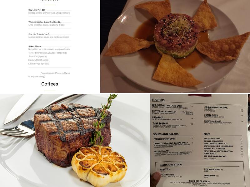 Christy's Restaurant Menu